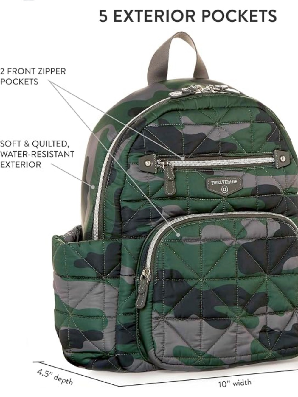 TwelveLittle Companion Diaper Bag Backpack Camouflage